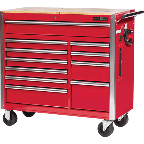 JET 842514 PRC4211 Pro Series Roller Cabinet, 11 Drawers, 42" W x 18" D x Red - Each