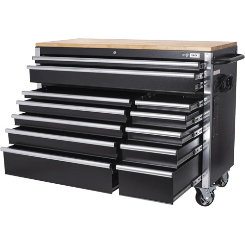 JET 842622 HDRC5212 HD Series Roller Cabinet, 12 Drawers, 51-1/4" W x 21" D x 40-3/10" H, Black - Each - Image 4