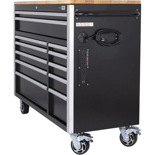 JET 842622 HDRC5212 HD Series Roller Cabinet, 12 Drawers, 51-1/4" W x 21" D x 40-3/10" H, Black - Each
