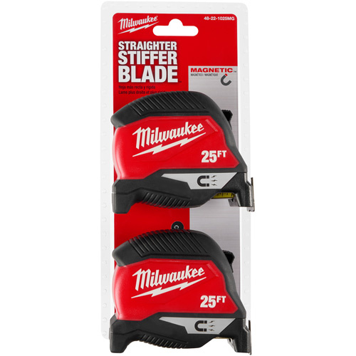 Milwaukee  48-22-1025MG  Magnetic Tape Measures, 1-1/8" x 25' - Each
