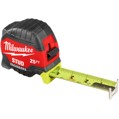 Milwaukee  48-22-1425E  Stud? Tape Measure with Engineer's Scale, 1-5/16" x 25' - Each