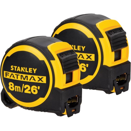 Stanley Tools  FMHT74226  FATMAX<sup>?</sup> Classic Tape Measures, 1-1/4" x 26'/8 m, Imperial & Metric Graduations - Pack of 2