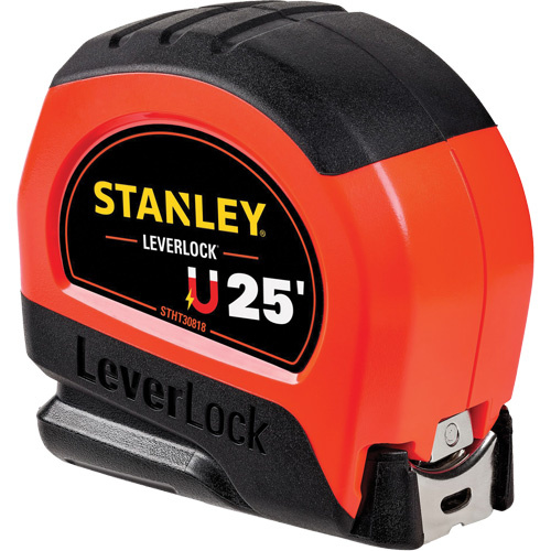 Stanley Tools  STHT30818S  High-Visibility Magnetic LEVERLOCK<sup>?</sup> Tape Measure, 25', Imperial Graduations - Each