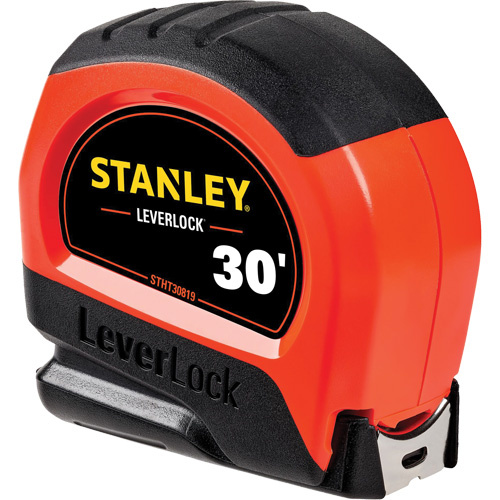 Stanley Tools  STHT30819S  High-Visibility LEVERLOCK<sup>?</sup> Tape Measure, 30', Imperial Graduations - Each
