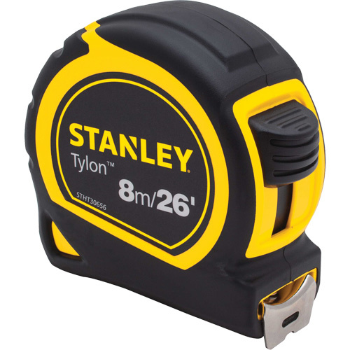 Stanley Tools  STHT30656  Tylon Measuring Tape, 1" x 26'/8 m, Imperial & Metric Graduations - Each