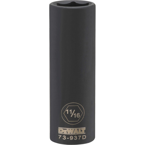 DEWALT  DWMT73937OSP  Socket, Impact, 11/16", 1/2" Drive, 6 Points - Each