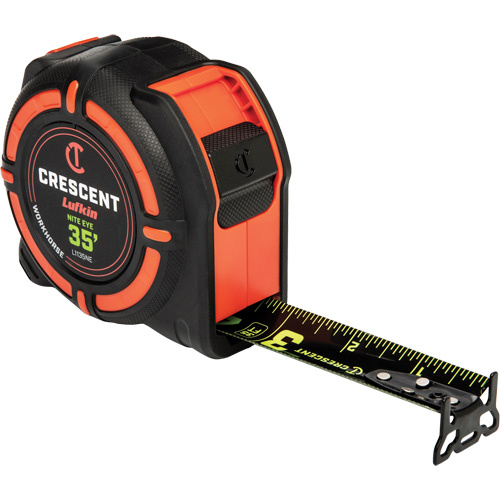 Lufkin By Crescent  L1135NE  WORKHORSE NITE EYE Tape Measure, 1-1/4" x 35', SAE Graduations