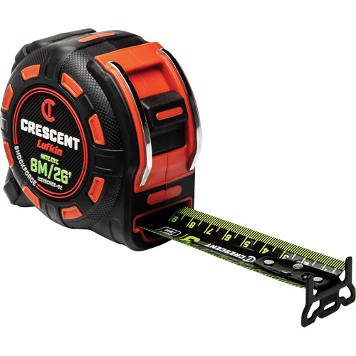 Lufkin By Crescent  L1325CMEB-02  Shockforce? NITE EYE Tape Measure, 1-1/4" x 25'/8 m, Metric/SAE Graduations