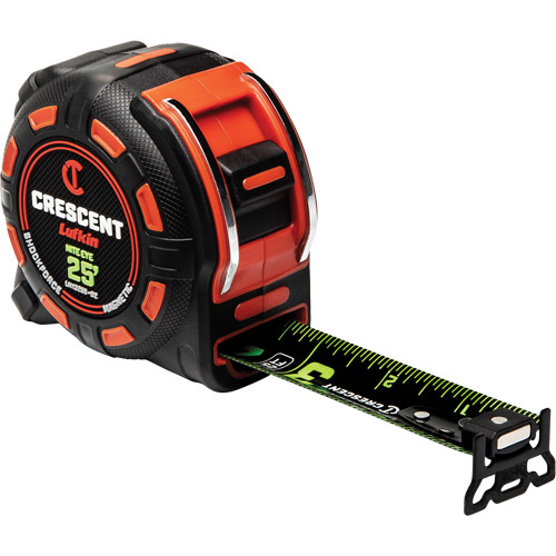 Lufkin By Crescent  LM1325B-02  Shockforce? NITE EYE Magnetic Tape Measure, 1-1/4" x 25', SAE Graduations - Each