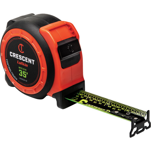 Lufkin By Crescent  L1035CB-02   CONTROLTOUCH NITE EYE Tape Measure, 1-3/16" x 35', SAE Graduations - Each