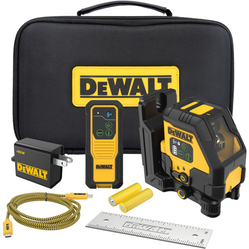 DEWALT  DCLE14201G  USB Rechargeable Green Cross Line Laser Kit
