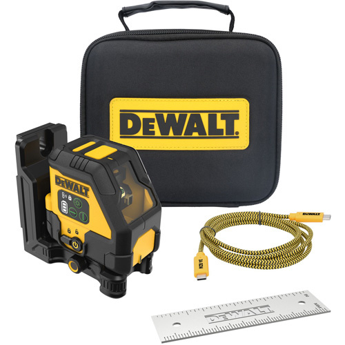 DEWALT  DCLE14201GB  USB Rechargeable Green Cross Line Laser Kit