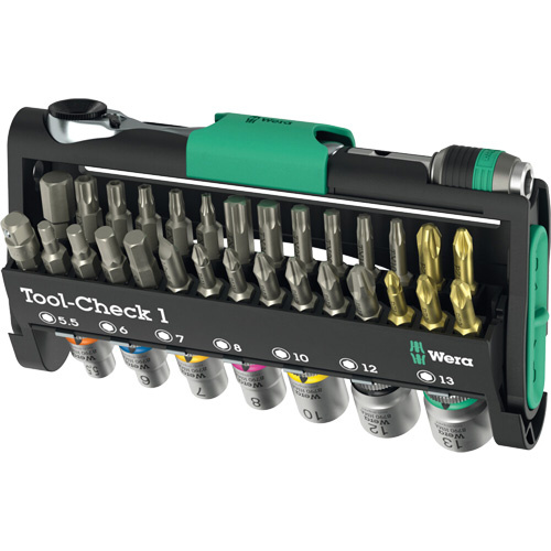 Wera Tools  05049050001  Tool-Check 1 Tool Kit, 38 Pcs, 1/4" Drive Size - Each