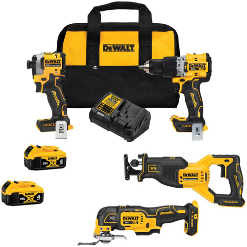DEWALT  DCK4050M2  Brushless 4-Tool Combo Kit, Lithium-Ion, 20 V - Each
