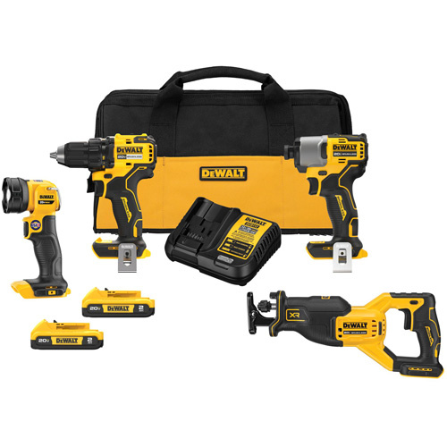 DEWALT  DCK427D2  XR<sup>?</sup> Brushless Cordless 4-Tool Combo Kit, Lithium-Ion, 20 V - Each