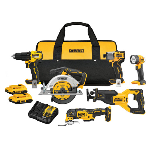 DEWALT  DCK628D2  V20 Brushless Motor 6-Tool Combo Kit, Lithium-Ion, 20 V - Each