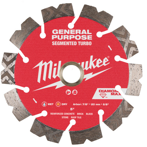 Milwaukee 49-93-9005 DIAMOND MAX? Segmented Turbo General Purpose Diamond Blade