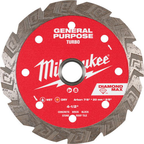 Milwaukee 49-93-9104 DIAMOND MAX? Turbo General Purpose Diamond Blade