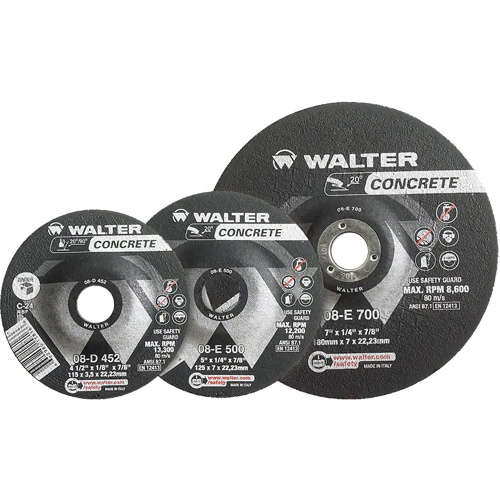Walter Surface Technologies Depressed Centre Grinding Wheels - Concrete Type 27  (Box of 25)-Click on options for variations & Details.