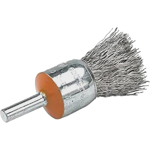 Walter Surface Technologies  13C055  Mounted End Brush with Crimped Wires, 1/2", 0.02" Fill, 1/4" Shank - Each