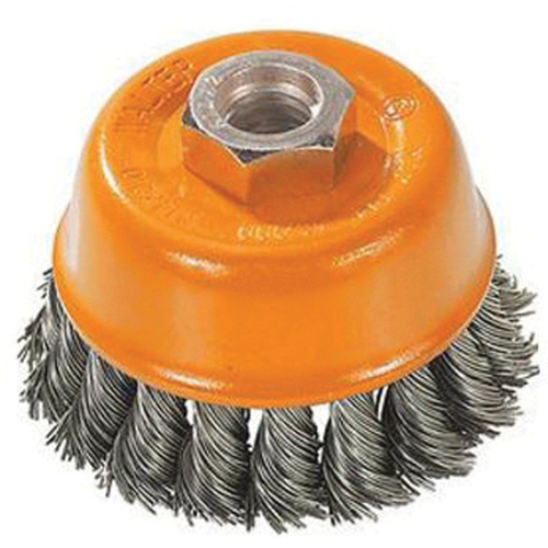Walter Surface Technologies  13F300  Knot-Twisted Wire Cup Brush, 3" Dia. x M10x1.25 Arbor - Each