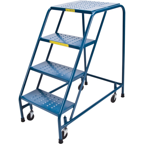 KLETON  Rolling Step Ladder, 4 Steps, 18" Step Width, 37" Platform Height, Steel - Each