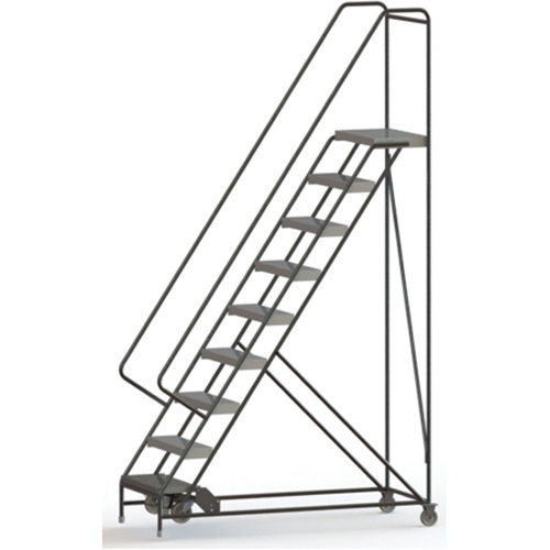 Tri-Arc Manufacturing  WLAR109244  Rolling Ladder, 9 Steps, 24" Step Width, 90" Platform Height, Aluminum - Each