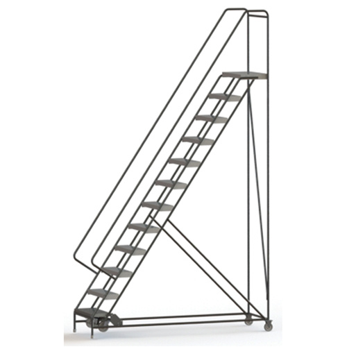Tri-Arc Manufacturing  WLAR112244  Rolling Ladder, 12 Steps, 24" Step Width, 120" Platform Height, Aluminum - Each