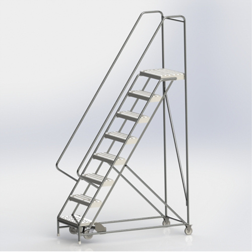 Tri-Arc Manufacturing  WLAR108245  Rolling Ladder, 8 Steps, 24" Step Width, 80" Platform Height, Aluminum - Each