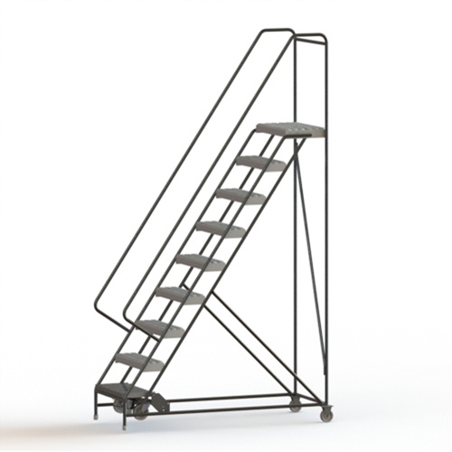 Tri-Arc Manufacturing  WLAR109245  Rolling Ladder, 9 Steps, 24" Step Width, 90" Platform Height, Aluminum - Each