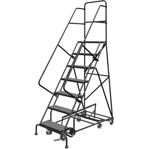 Tri-Arc Manufacturing  KDED107246  All Directional Rolling Ladder, 7 Steps, 24" Step Width, 70" Platform Height, Steel - Each