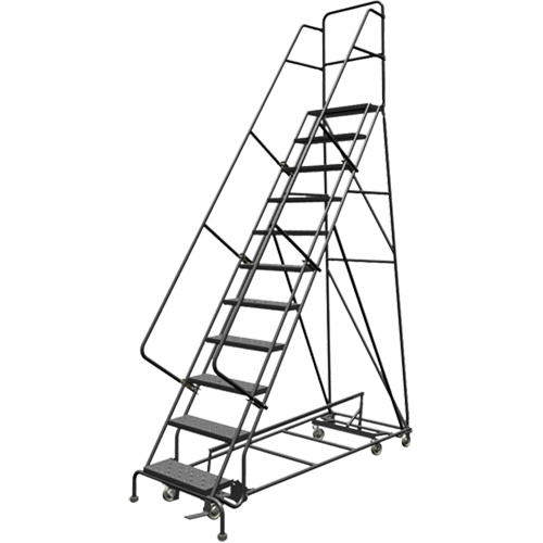 Tri-Arc Manufacturing  KDED111246  All Directional Rolling Ladder, 11 Steps, 24" Step Width, 110" Platform Height, Steel - Each