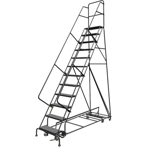 Tri-Arc Manufacturing  KDED112246  All Directional Rolling Ladder, 12 Steps, 24" Step Width, 120" Platform Height, Steel - Each