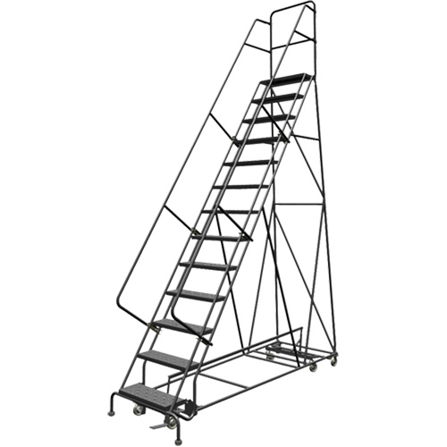Tri-Arc Manufacturing  KDED113246  All Directional Rolling Ladder, 13 Steps, 24" Step Width, 130" Platform Height, Steel - Each