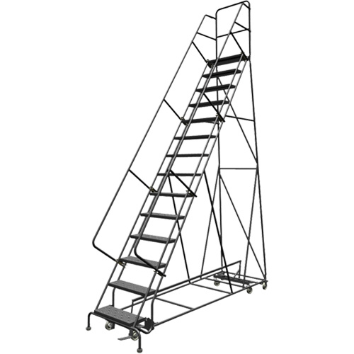 Tri-Arc Manufacturing  KDED114246  All Directional Rolling Ladder, 14 Steps, 24" Step Width, 140" Platform Height, Steel - Each