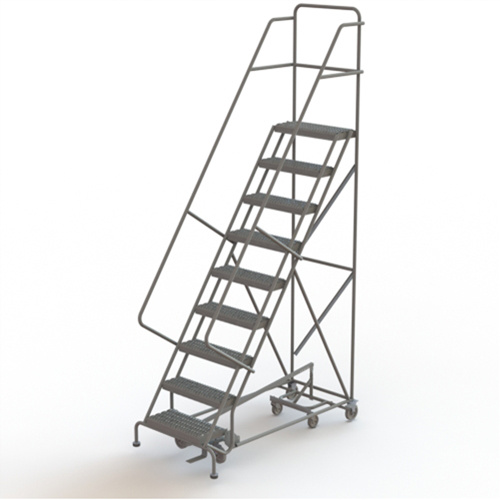 Tri-Arc Manufacturing  KDED109242  All Directional Rolling Ladder, 9 Steps, 24" Step Width, 90" Platform Height, Steel - Each