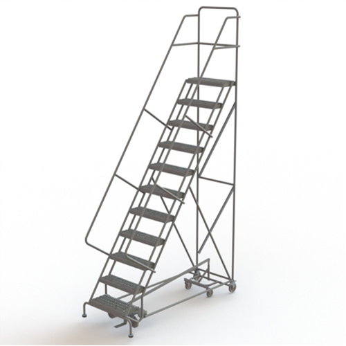 Tri-Arc Manufacturing  KDED111242  All Directional Rolling Ladder, 11 Steps, 24" Step Width, 110" Platform Height, Steel - Each