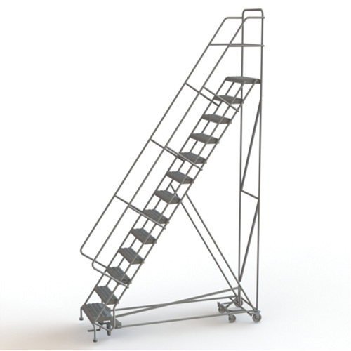 Tri-Arc Manufacturing  KDED113242  All Directional Rolling Ladder, 13 Steps, 24" Step Width, 130" Platform Height, Steel - Each