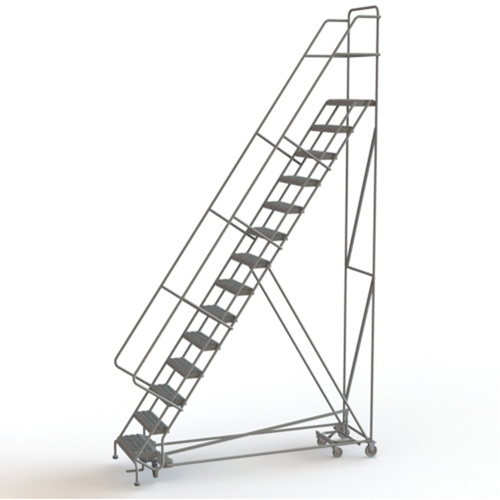 Tri-Arc Manufacturing  KDED114242  All Directional Rolling Ladder, 14 Steps, 24" Step Width, 140" Platform Height, Steel - Each