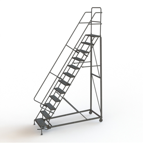 Tri-Arc Manufacturing  KDHD112246  Heavy Duty Rolling Ladder, 12 Steps, 24" Step Width, 120" Platform Height, Steel - Each