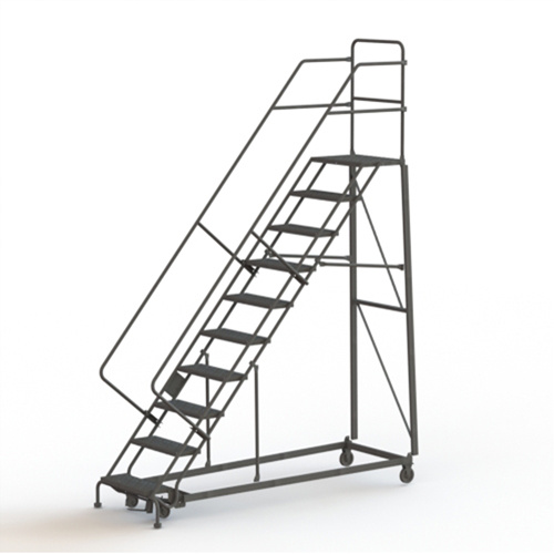 Tri-Arc Manufacturing  KDHS110246  Heavy Duty Safety Slope Ladder, 10 Steps, Perforated, 50? Incline, 100" High - Each