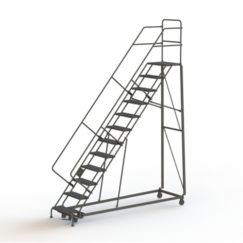 Tri-Arc Manufacturing  KDHS112242  Heavy Duty Safety Slope Ladder, 12 Steps, Serrated, 50? Incline, 120" High - Each