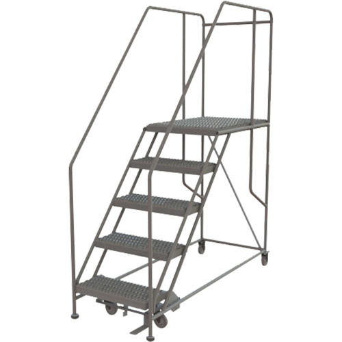 Tri-Arc Manufacturing  WLWP152436SL  Mobile Work Platform, Steel, 5 Steps, 50" H, 35" D, 24" Step, Serrated - Each