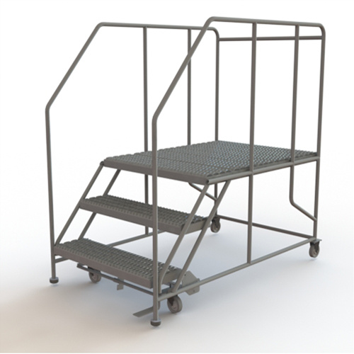 Tri-Arc Manufacturing  WLWP133648SL  Mobile Work Platform, Steel, 3 Steps, 30" H, 48" D, 36" Step, Serrated - Each
