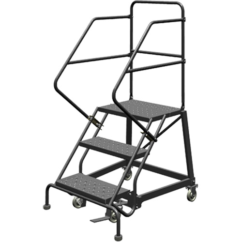 Tri-Arc Manufacturing  KDEC103246  Safety Slope Rolling Ladder, 3 Steps, Perforated, 50? Incline, 30" High - Each