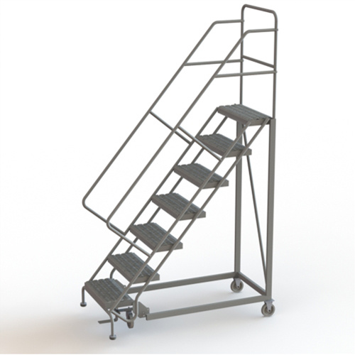 Tri-Arc Manufacturing  KDEC107242  Safety Slope Rolling Ladder, 7 Steps, Serrated, 50? Incline, 70" High - Each