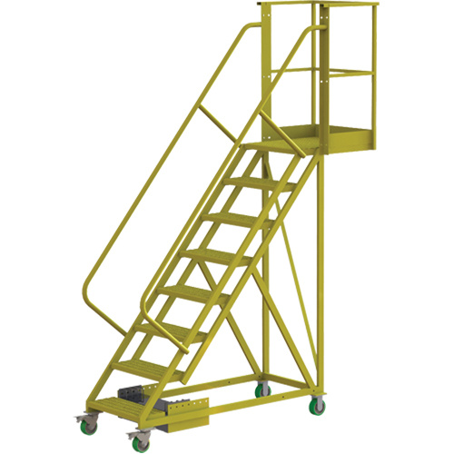 Tri-Arc Manufacturing  UCU500820242  Cantilever Rolling Ladder, Unsupported, 8 Steps, 20" Platform Depth, 80" Platform Height - Each