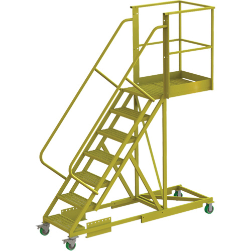 Tri-Arc Manufacturing  UCS500730242  Cantilever Rolling Ladder, Supported, 7 Steps, 30" Platform Depth, 70" Platform Height - Each
