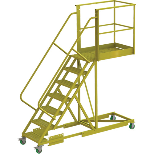 Tri-Arc Manufacturing  UCS500740242  Cantilever Rolling Ladder, Supported, 7 Steps, 40" Platform Depth, 70" Platform Height - Each