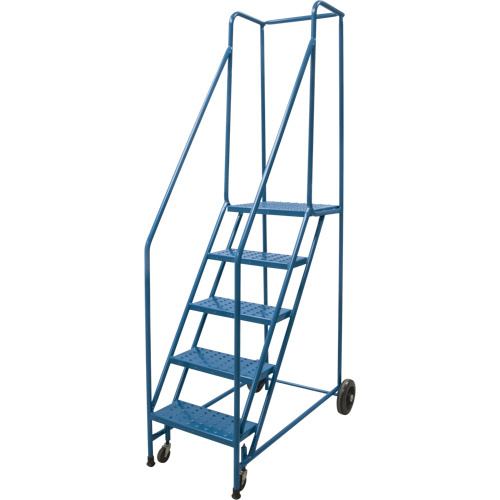 KLETON  Rolling Step Ladder, 5 Steps, 18" Step Width, 46" Platform Height, Steel - Each